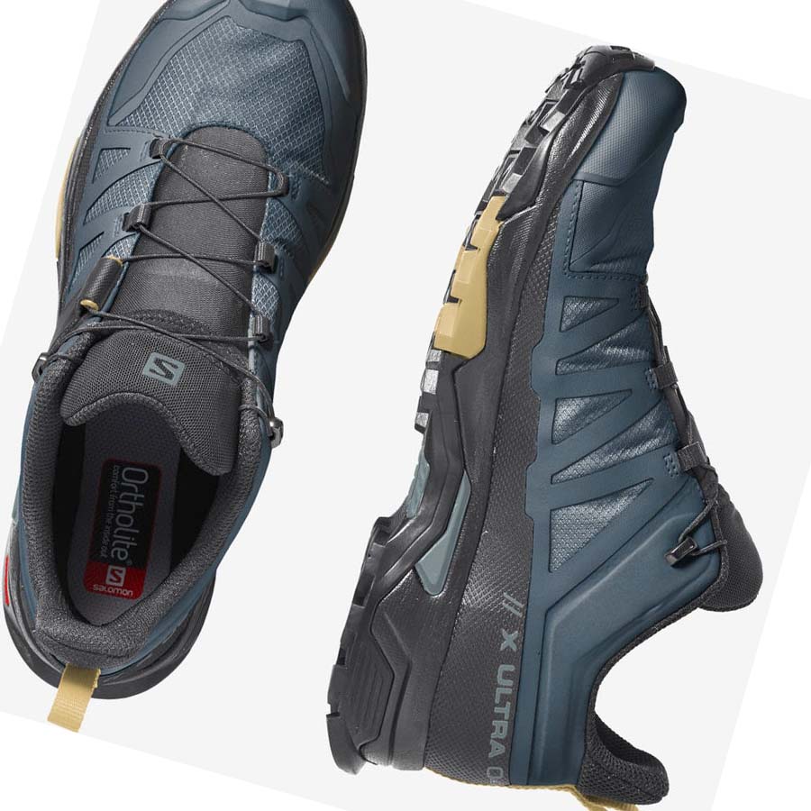 Salomon X ULTRA 4 GORE-TEX Túracipő Férfi Kék | HU 2037NWY